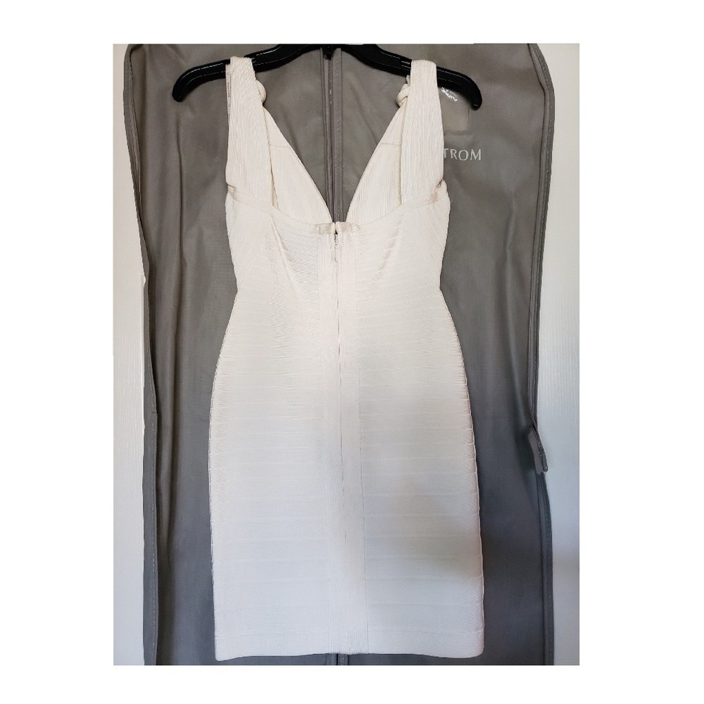 Herve Leger Rosie V Neck Tie Knot Bandage Dress S - Picture 2 of 8
